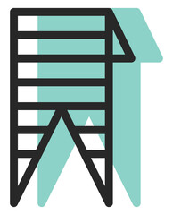 Poster - Green study bookmark, illustration, on a white background.