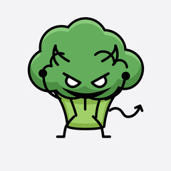 Wall Mural - Vector Illustration of Broccoli Character Mascot