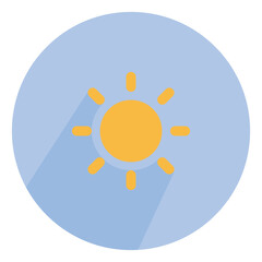 Sticker - Clear with sun, illustration, on a white background.