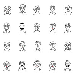 Sticker - Person avatar, illustration, on a white background.