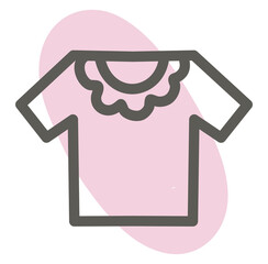 Canvas Print - Pink baby shirt, illustration, vector on a white background.