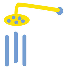 Sticker - Blue shower, illustration, vector on a white background.