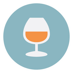 Sticker - Glass of brandy, illustration, vector on a white background.