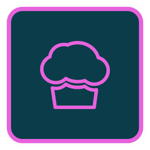 Purple Cupcake, Illustration, Vector On A White Background.
