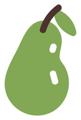 Wall Mural - Green pear, illustration, vector on a white background.