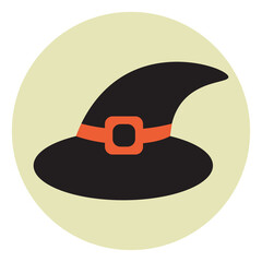 Poster - Witch hat, illustration, vector on a white background.