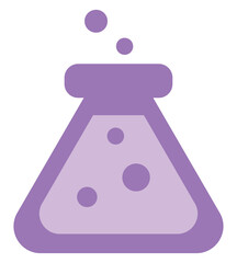 Wall Mural - Purple chemistry test tube, illustration, vector on a white background.