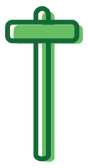 Sticker - Green hammer, illustration, vector on a white background.