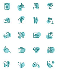 Sticker - Medical care, illustration, vector on a white background.