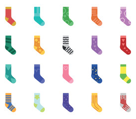 Poster - Colorful socks, illustration, vector on a white background.