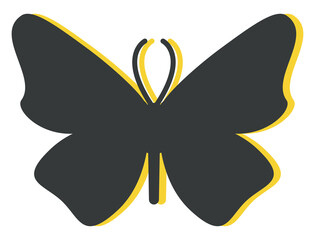 Wall Mural - Black butterfly, illustration, vector, on a white background.