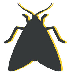 Sticker - Big moth, illustration, vector, on a white background.