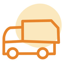 Canvas Print - Orange truck, illustration, vector, on a white background.