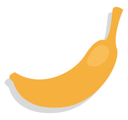 Sticker - Yellow banana, illustration, vector, on a white background.