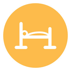 Sticker - Health bed, illustration, vector, on a white background.