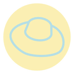 Poster - Blue summer hat,illustration, vector, on a white background.