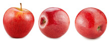 Fresh Red Apple Whole Isolated On White Background