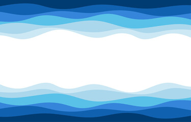 Wall Mural - Abstract patterns of the deep blue sea ocean wave banner border frame vector background