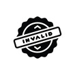 Black solid icon for invalid