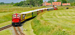 Inselbahn Langeoog, eingleisige Schmalspurbahn,  ostfriesischen Insel Langeoog, Fährhafen
