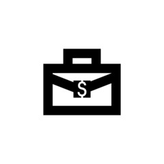 Sticker - Briefcase and money icon isolated on white background