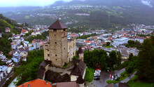 Village Of Landeck In Austria With Landeck Castle - Aerial View - Travel Photography By Drone