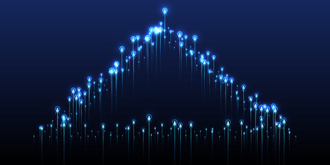 Poster - Dynamic vertical line beams speed motion vector.