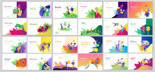 landing page template, office concept business people for project management, business, workflow and