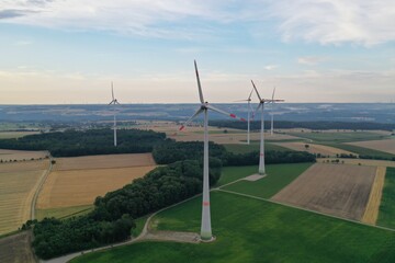 Wall Mural - Wind turbines producing renewable energy in Germany