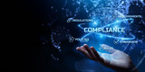 Fototapeta Mapy - Compliance. Regulation. Standard. Rule. Business internet technology concept.