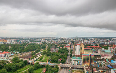 Sticker - The Cityscape of Yangon Myanmar Burma