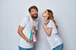 © SHOTPRIME STUDIO - young couple with colorful bags holiday gifts friendship