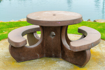 Canvas Print - Closeup shot of a table and chairs