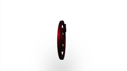 Poster - Red target with arrow icon flipping, rotation. Elegant 3d realistic light render. Seamless loop animation video
