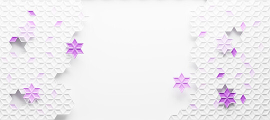 Poster - Abstract and Illustration of white box or cube background,light and shadow with free space, 3D rendering and copy space.
