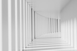 Fototapeta Perspektywa 3d - white walking way interior design, 3d illustration rendering