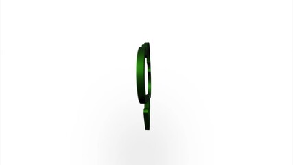 Aufkleber - Green cloud download icon flipping, rotation. Elegant 3d realistic light render. Seamless loop animation video