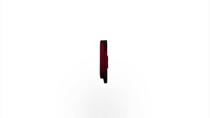 Aufkleber - Red speaker mute icon flipping, rotation. Elegant 3d realistic light render. Seamless loop animation video