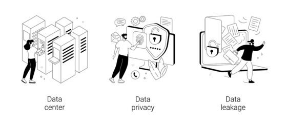 Poster - Internet privacy abstract concept vector illustrations.