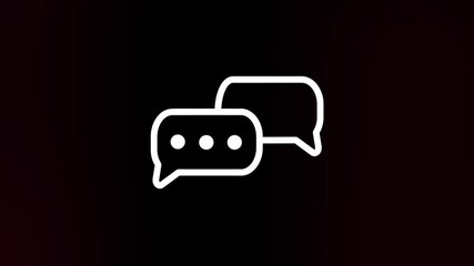 Aufkleber - Speech bubble chat icon with glitch art effect. Retro futurism 80s 90s dynamic wave style. Video signal damage with tv noise and old screen interference. Loop 4k