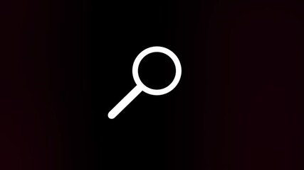 Aufkleber - Search line icon with glitch art effect. Retro futurism 80s 90s dynamic wave style. Video signal damage with tv noise and old screen interference. Loop 4k
