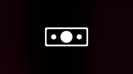 Fototapete - Banknote dollar icon with glitch art effect. Retro futurism 80s 90s dynamic wave style. Video signal damage with tv noise and old screen interference. Loop 4k