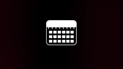 Leinwandbilder - Calendar icon with glitch art effect. Retro futurism 80s 90s dynamic wave style. Video signal damage with tv noise and old screen interference. Loop 4k