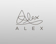 logo name Alex usable logo design for private logo, business name card web icon, social media icon