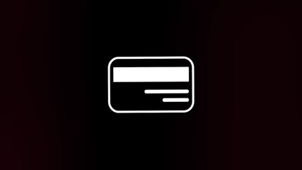 Poster - Credit card icon with glitch art effect. Retro futurism 80s 90s dynamic wave style. Video signal damage with tv noise and old screen interference. Loop 4k