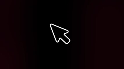 Poster - Arrow cursor icon with glitch art effect. Retro futurism 80s 90s dynamic wave style. Video signal damage with tv noise and old screen interference. Loop 4k
