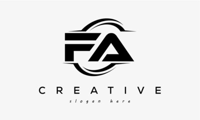 FA creative circel letter logo victor