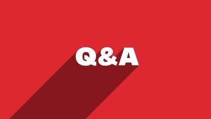 Aufkleber - Q and A white letters with shadow moving banner animation on red background. 4K Video motion graphic animation.