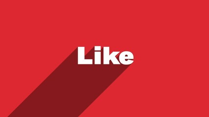 Aufkleber - LIKE white letters with shadow moving banner animation on red background. 4K Video motion graphic animation.