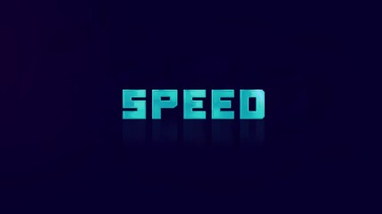 Aufkleber - Animation of retro SPEED text glitching on blue background. Old tv glitch interference screen. 4K Video motion graphic animation.